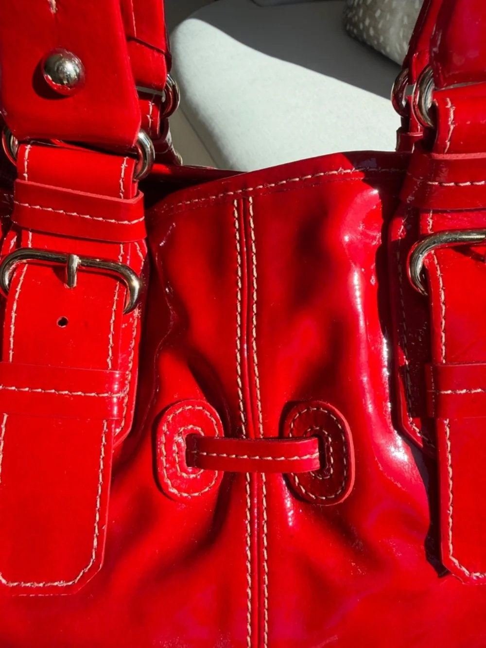 Dooney & Bourke Shiny Red Patent Leather Tote - NWOT - Picture 6 of 8